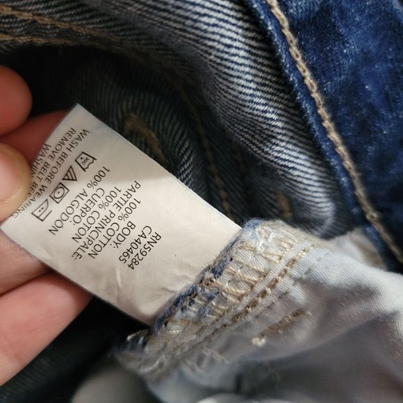 Place Girls Size 10 Dark Wash Fringe Hem Slim Midi Shorts 1093 - Picture 4 of 4